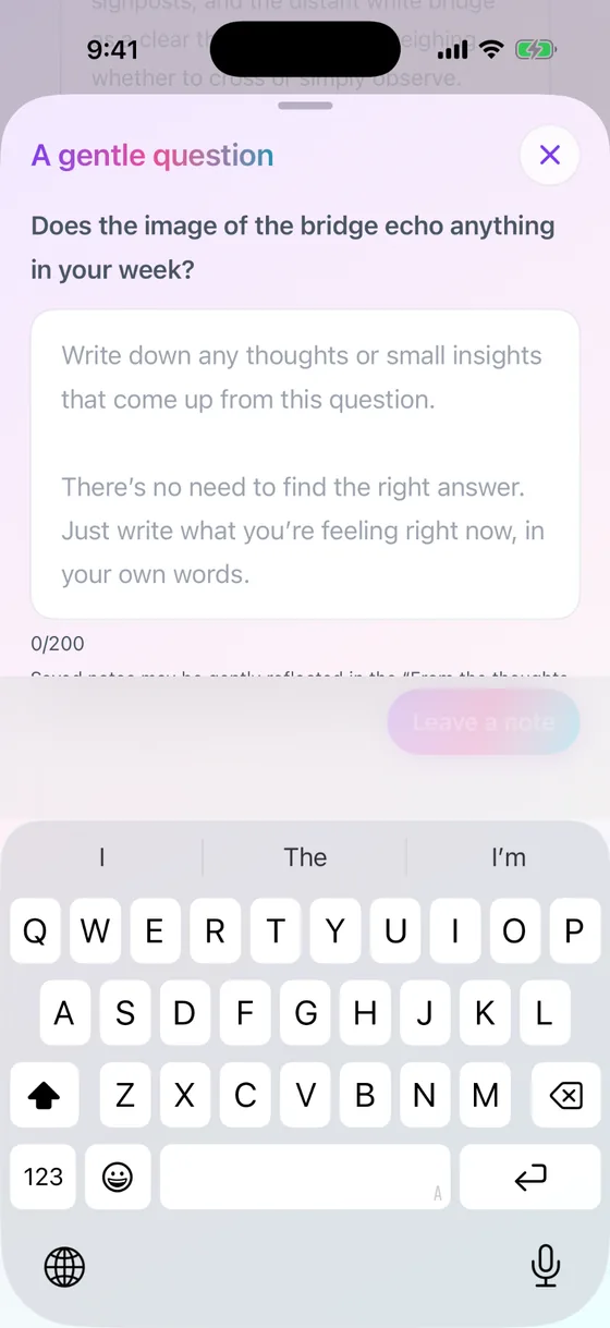 A gentle question for leaving your own thoughts